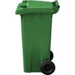 MCK Plus 120 Litre Yeşil Plastik Çöp Konteyneri Isıya Karşı Dayanıklı Malzeme ile Tekerlekli