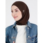 Ecardin Düz Logo Hijab Hf - Premium Spor Günlük Başörtüsü Hazır Konforlu Tesettür Hijab Bone