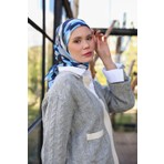 İpekhan Triano Desen Soft Eşarp Lacivert Siyah 1171-02