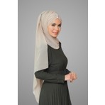 Hürrem Bone Bej Arkadan Bağlamalı Şal Şifon Pileli Taşlı Elişi Işlemeli 1840_12