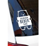 Sticker Usta Arabada Bebek Var Ayıcık Araba Sticker Beyaz Renk Kendinden Yapışkanlı Uzun Ömürlü