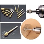 Depolife Titanyum Kaplı Freze Uç Seti 10 Parça Dremel Kalıpçı Uyumlu 3 mm Şaft Freze Ahşap Oyma Set