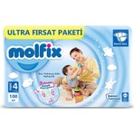 Molfix Bebek Bezi 3D 4 Beden Maxi 7-14 Kg 100lü Ultra Fırsat Paketi