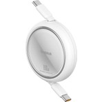 Baseus Mini Makaralı Type-C To Type-C 100W Şarj Kablosu 1m Moon White