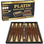 Star Platin Kaplama Büyük Boy Tavla Takımı 25,5x48,5x6,3 cm 36 mm Pullar ve 9 mm Zarlar