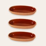 AdenArt 3'lü Toprak Sırlı Balık Güveci 27X13X4 Fırınlarda Kullanılabilir Gıda ile Temasa Uygun