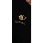 Butenin Atölyesi Atatürk Büstü Ay Yıldız ve Atatürk Imzalı Yaka Rozeti (Gold Renk)