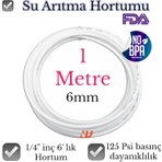 Nefa Su Arıtma Hortumu 1/4 Inç 6 mm 1 Metre LLDPE Malzeme ile Dayanıklı ve BPA İçermeyen