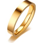 Takı Dükkanı 4mm Parlak Düz Model Unisex Kadın Erkek Çelik Alyans Yüzük cl36