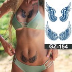 Tattoo 1 Ay Kalıcı Gerçekçi Siyah Geçici Dövme 12 Saat Sonra Renk Alan Aksesuar GZ-154