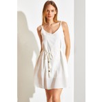 Shade Örgü Detay Flam Keten Elbise