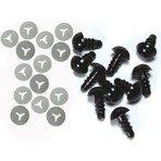 Engin TT Amigurumi Siyah Vidalı Göz 14 mm Plastik Bebek Gözleri - 5 Çift (10 Adet) Güvenli Kullanım