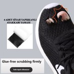 Lovyco 4 Adet Siyah Kare Ayakkabı Yaması Spor Ayakkabı Tamir Bant Delik Onarım Yaması Kendinden Yapışkanlı
