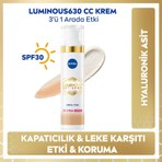 Nivea Lumınous630 Koyu Leke Karşıtı Cc Yüz Kremi 40ml, Spf30 Güneş Koruyucu, Hyaluronik Asit, Orta Ton