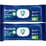 Prosafe Hasta Vücut Temizleme Islak Mendil Havlu 48 Yaprak Xl (2 Li Set) Plastik Kapak