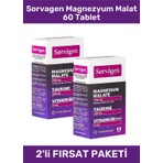 Sorvagen Magnezyum Malat 60 Tablet 2'li Paket Taurin ve Vitamin B6 İçeren Sporcu Besinleri