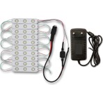 Amber LED Mercekli Modül LED 10 Adet Beyaz Tak Çalıştır Hazır Set Ürün Adaptör ve Aç-Kapa Anahtar Dahil, Mutfak, Ayna, Tezgah, Akvaryum, Vitrin Aydınlatma, Suya Dayanıklı