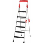 Devecioğlu Noax 5+1 Geniş Basamaklı Metal Merdiven Hafif ve Dayanıklı Katlanabilir Tasarım