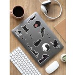 Sweet Twins Accessories Vsco Sticker Set 2 Siyah Renkli 5-10 cm Arası Laptop Notebook İçin
