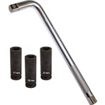 Vıktec 4 Parça 380 mm Lastik Bijon Anahtarı 17MM 19MM 21MM Lokmalı Profesyonel Kullanım İçin