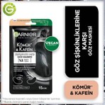 Garnier Şişkinlik Karşıtı Göz Maskesi – Kömür ve Kafeinli, Parfümsüz Vegan Formül, 15 Dakikada Etkili Tekli 1 Adet