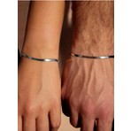 The Collection Unisex 2'li Yassı Arkadaşlık Bilekliği Gümüş Renk Paslanmaz Çelik Ayarlanabilir