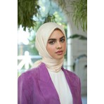 İpekhan Düz Desen Vual Eşarp Krem Vual Ipek Eşarp -  10100-11