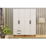 Metalia Gm 070-A Novado Siyah Kulplu Ayaklı Gardırop