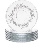 Paşabahçe 6'lı Tımeless Çay Tabağı 13 cm Desenli Cam Malzeme ile Zarif Sunum