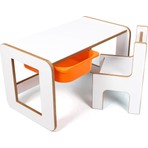 Prime Dükkan Çocuk Oyun, Aktivite ve Etkinlik Masası, Beyaz-Turuncu, 18MM 1.sınıf Mdf