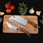 Cavit Inox 2 Parça Kamp Şef Bıçak Seti Paslanmaz Çelik Malzeme ile Mutfak ve Kamp İçin