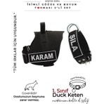 MgTasma Kişiye Özel, Isimli K9 Köpek Tasması, Göğüs ve Boyun Tasma Seti Siyah
