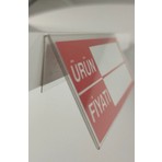 Damga Market Raf Önü Kendinden Yapışkanlı Etiketlik, Pvc Raf Önü Açılı Plastik Etiketlik 40X100 mm - 100'LÜ Paket