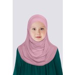 Betül Akbay Kız Çocuk Pratik Başörtü Pamuklu Meryem Model Pudra Pembe