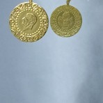 Golden Juice Takı Golden Juice 22 Ayar Altın Kaplama İmitasyon Tarihli Çeyrek Altın