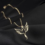 One Silver Gold 925 Ayar Gümüş Anka Kuşu Kolye Özel Tasarım
