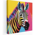 Painted Anarchy Zebra Kanvas Tablo - Pop Art Zebra - Zebra, Fiyatı