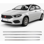 Brsplast Fiat Egea Uyumlu 2015 Ve Üzeri Krom Cam Çıtası 4 Parça Paslanmaz Çelik