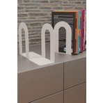 Risingmaber Dekoratif Beyaz Klasik Metal Kitap Tutucu , Kitap Desteği (Ikili Set) MK4B