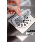 Destpak 10 Adet Yapışkanlı Gider Süzgeci - Gider Teli - Saç, Kıl Tutar - Böcek ve Haşere Engelleyici 10 x 10 cm