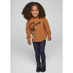 3-9 Yaş Mayoral Kız Çocuk Tayt Sweatshirt Set Kahverengi
