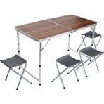 Uniqamp ® Quatro™ Çanta Tipi 4 Tabureli Katlanır Kamp Masa Seti
