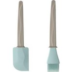IKEA Bakglad Silikon Spatula + Yumurta Hamur Pasta Fırçası Bej Mavi 26 cm