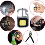 Badem10 Mini LED El Feneri Anahtarlık Taşınabilir Kamp Lambası Alet Tornavida Şişe Açacağı Sos Işık Cam Kır