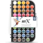 Rich Art-X 48'li Premium Suluboya Seti, Su Hazneli Fırça ile Birlikte, 1 Adet, Renkli, 23x3,8 cm Kapaklı