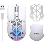 Claw's Nexus Air V1 Kablosuz 10000 Dpi Pixart PMW3325 Sensör Makro Yazılımlı & Değiştirilebilir Kapaklı RGB Kablosuz Gaming Mouse - Beyaz (2.4 GHz Kablosuz + BT5.1 + Type-C ile Kullanım Desteği)