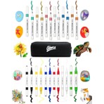 Glance Art-X Akrilik Metalik Marker 6 Metalik 6 Canlı Renkler 12'li Set Kalemlik Hediye