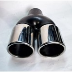 Egzozcum 76 mm Krom Düz Eşit Dual Çift Çıkışlı Paslanmaz Çelik İçi Boş Egzoz Ucu Parlak