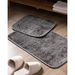 Madame Coco Eze Banyo Paspası Antrasit Renk Kaymaz Tabanlı 2 Adet 50 x 80 cm