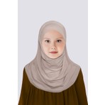 Betül Akbay Kız Çocuk Pratik Başörtü Pamuklu Meryem Model Bej